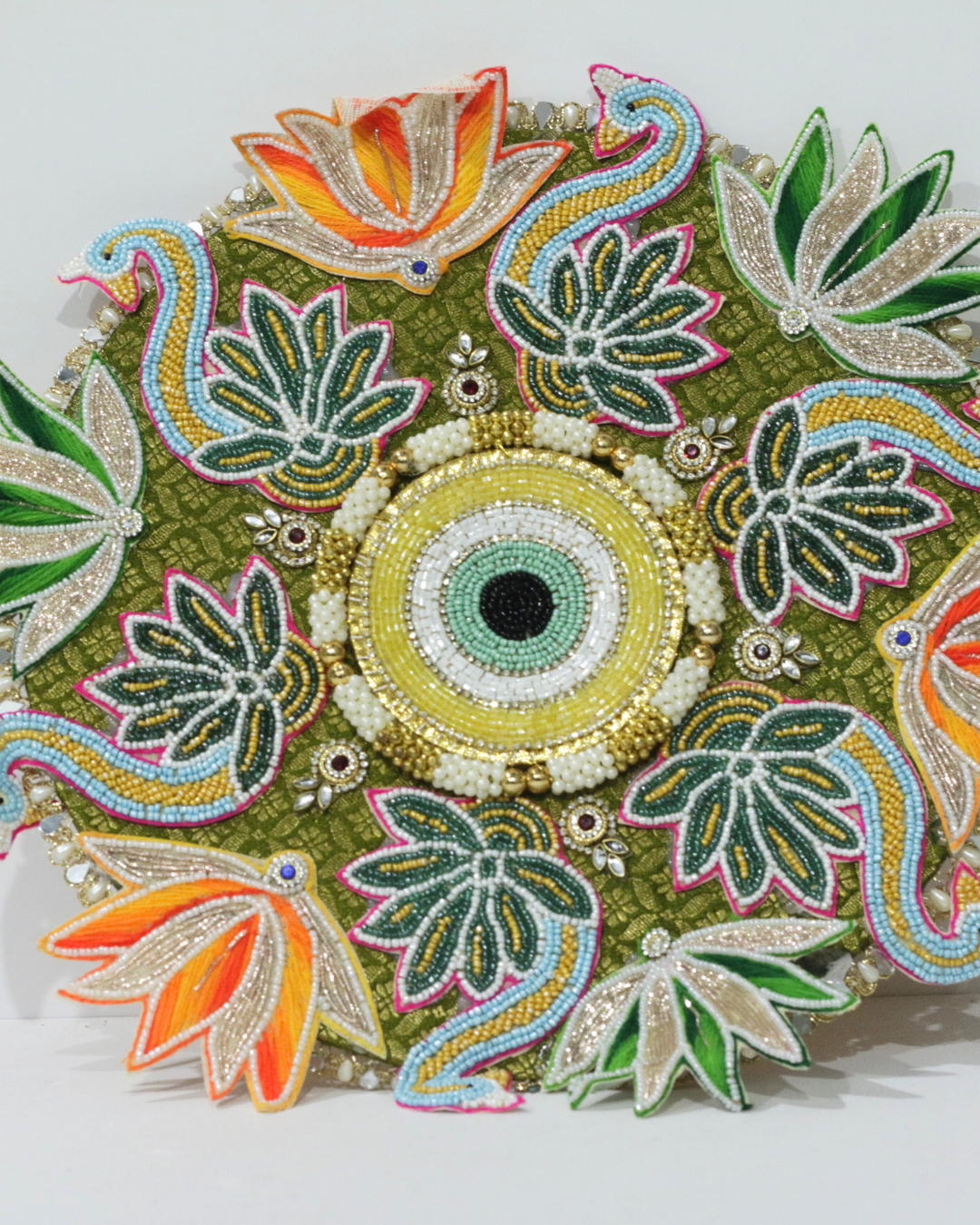 Khaki Evil Eye Rangoli Mat