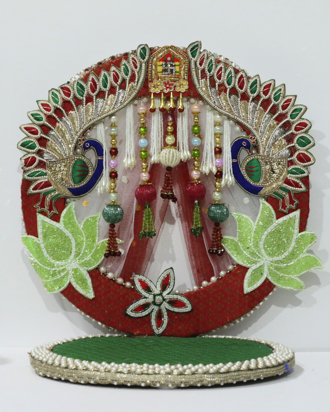 Red/Green Swastik Singhasan