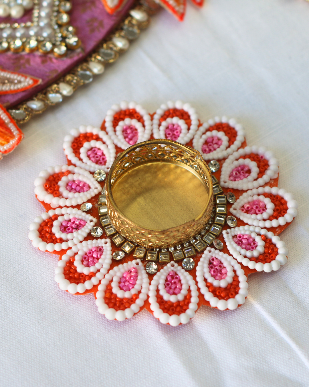 9 Piece Pink Lotus Rangoli Set