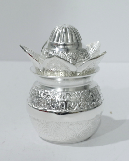 Silver Engraved Flower Kalash