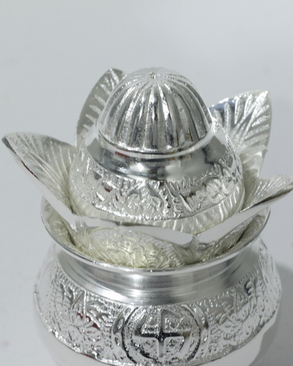 Silver Engraved Flower Kalash