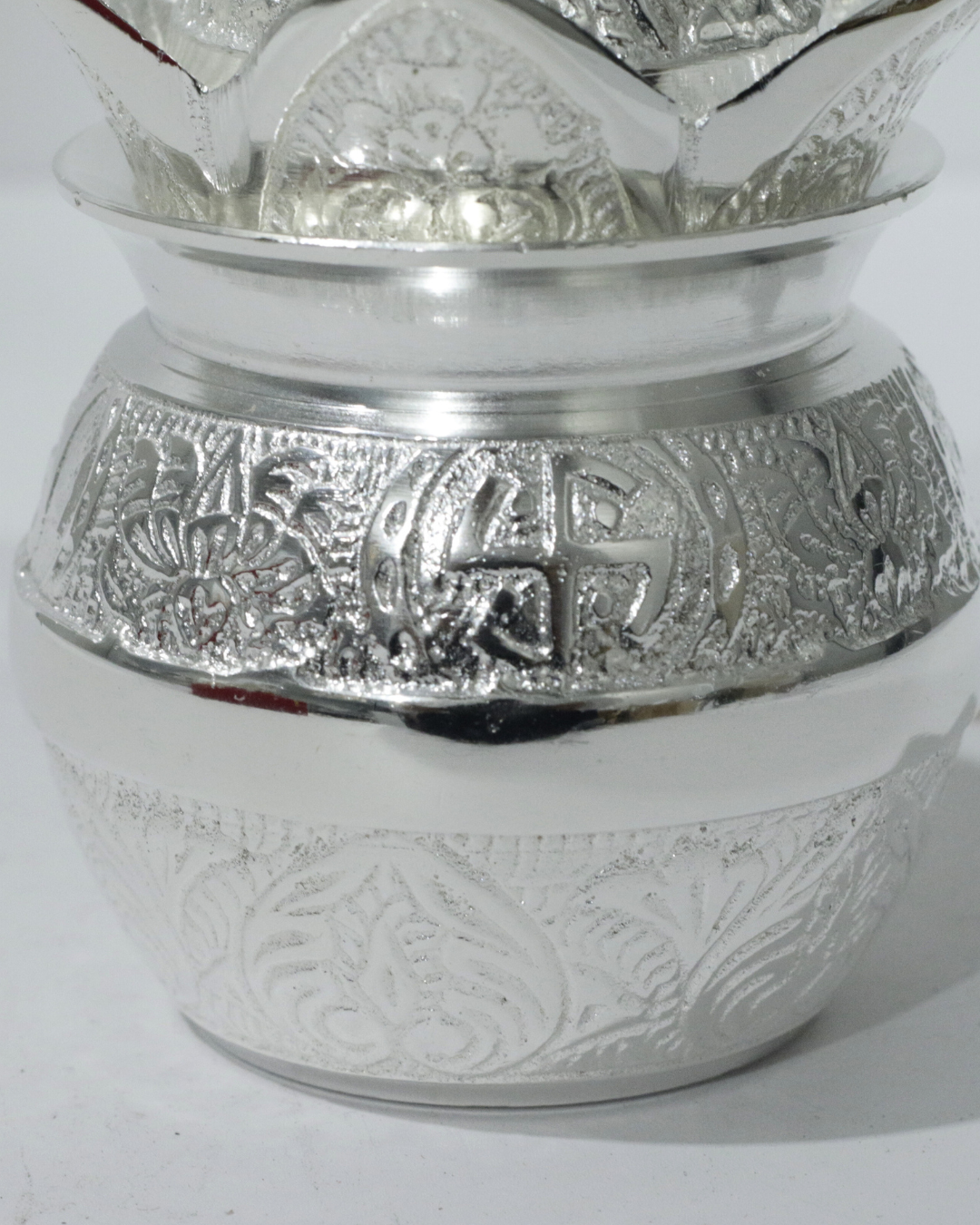 Silver Engraved Flower Kalash