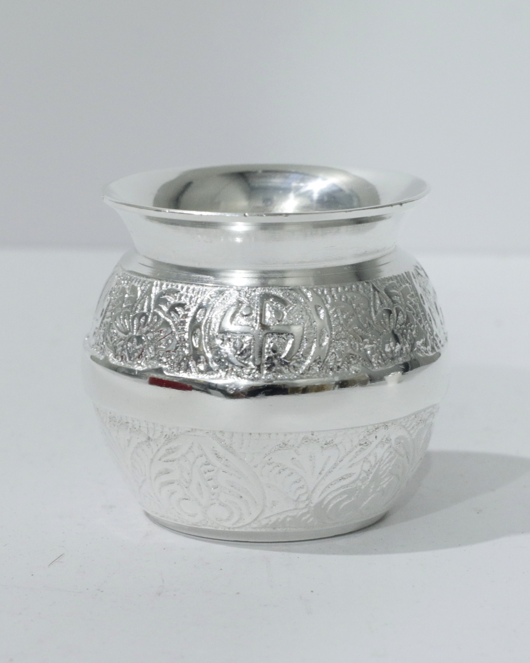Silver Engraved Flower Kalash