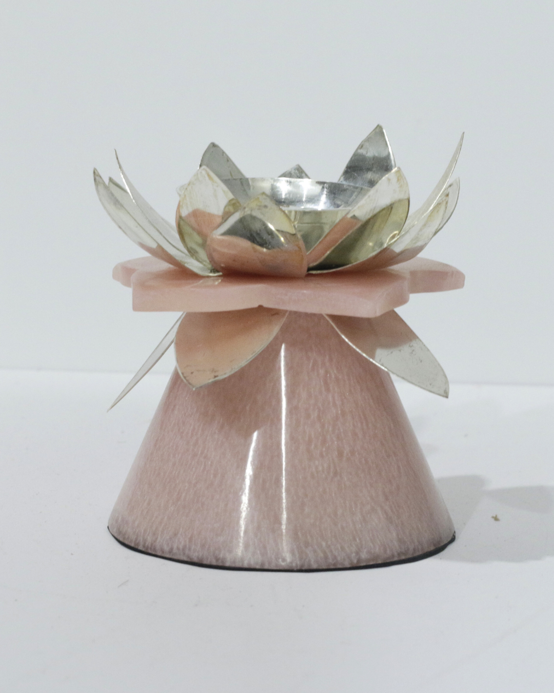 Pink Marble Lotus Diya