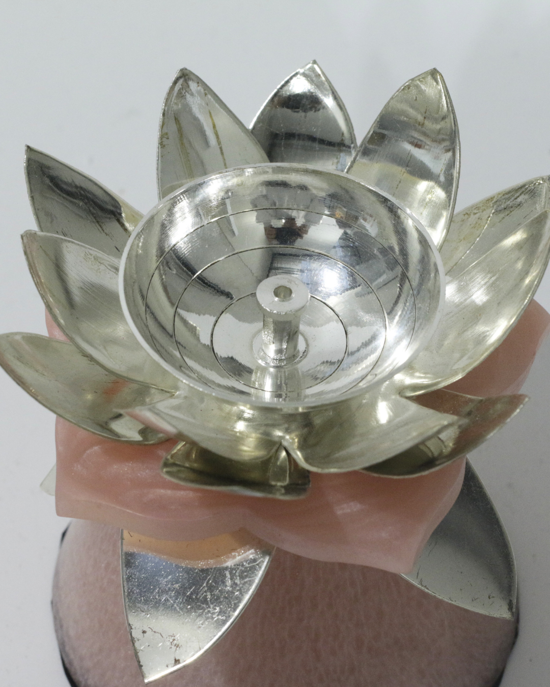 Pink Marble Lotus Diya