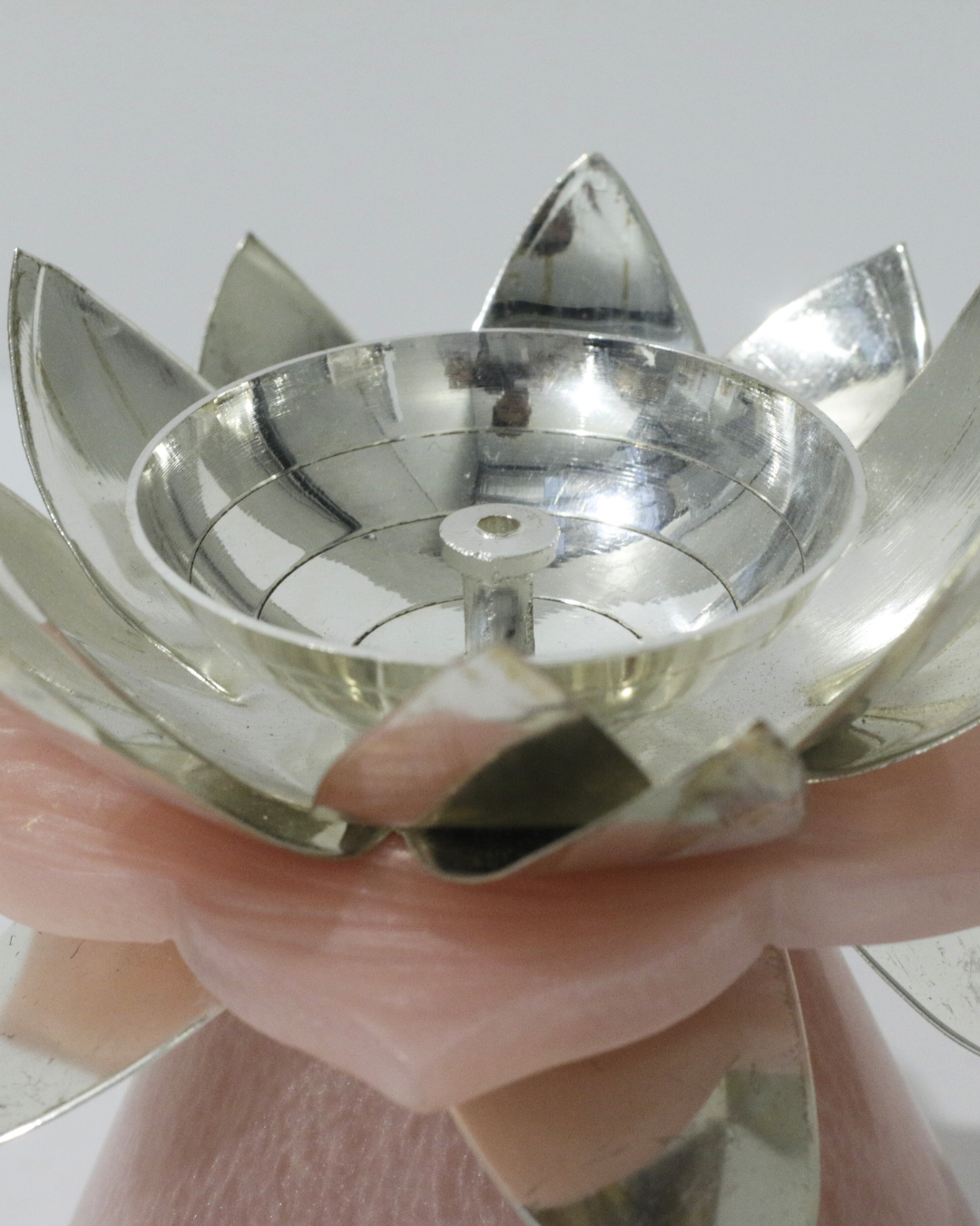 Pink Marble Lotus Diya