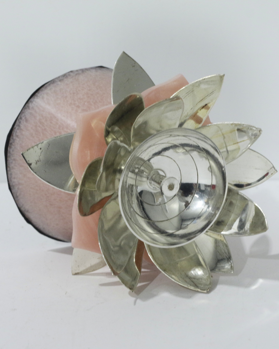 Pink Marble Lotus Diya