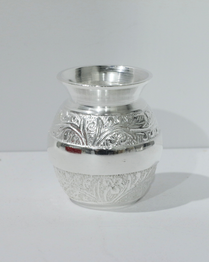7 Piece Silver Thali Set - Floral