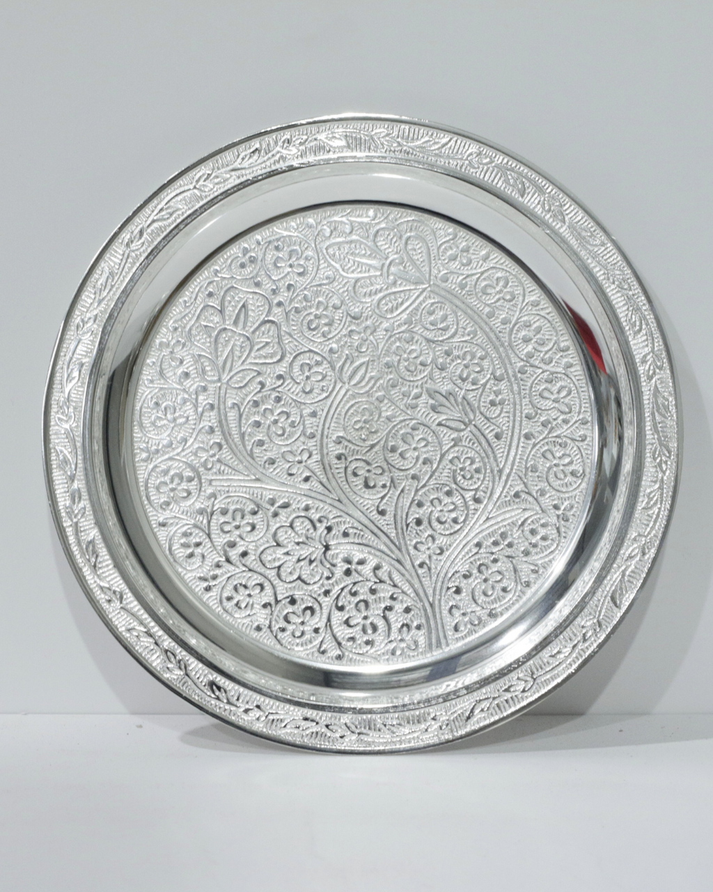 7 Piece Silver Thali Set - Floral