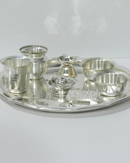 9 Piece German Silver Thali Set