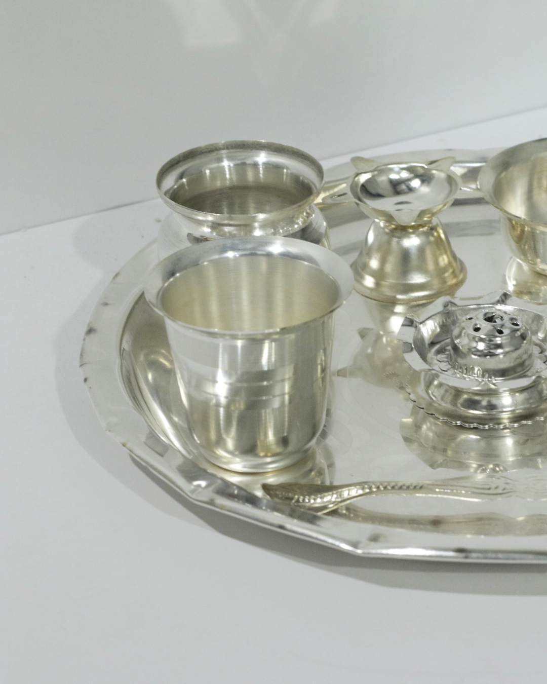 9 Piece German Silver Thali Set
