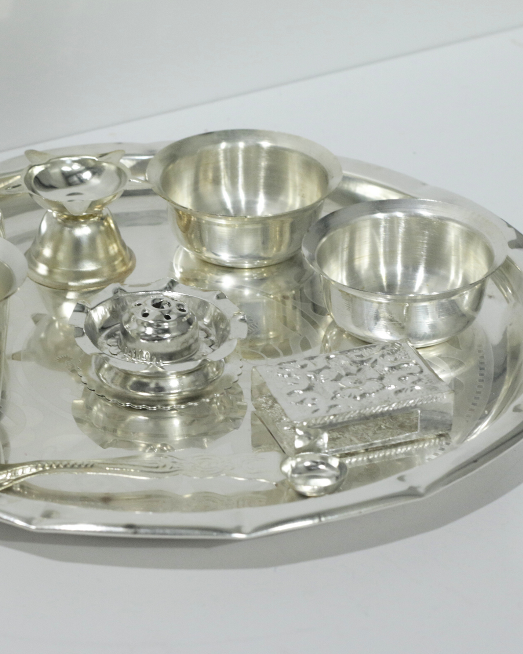 9 Piece German Silver Thali Set
