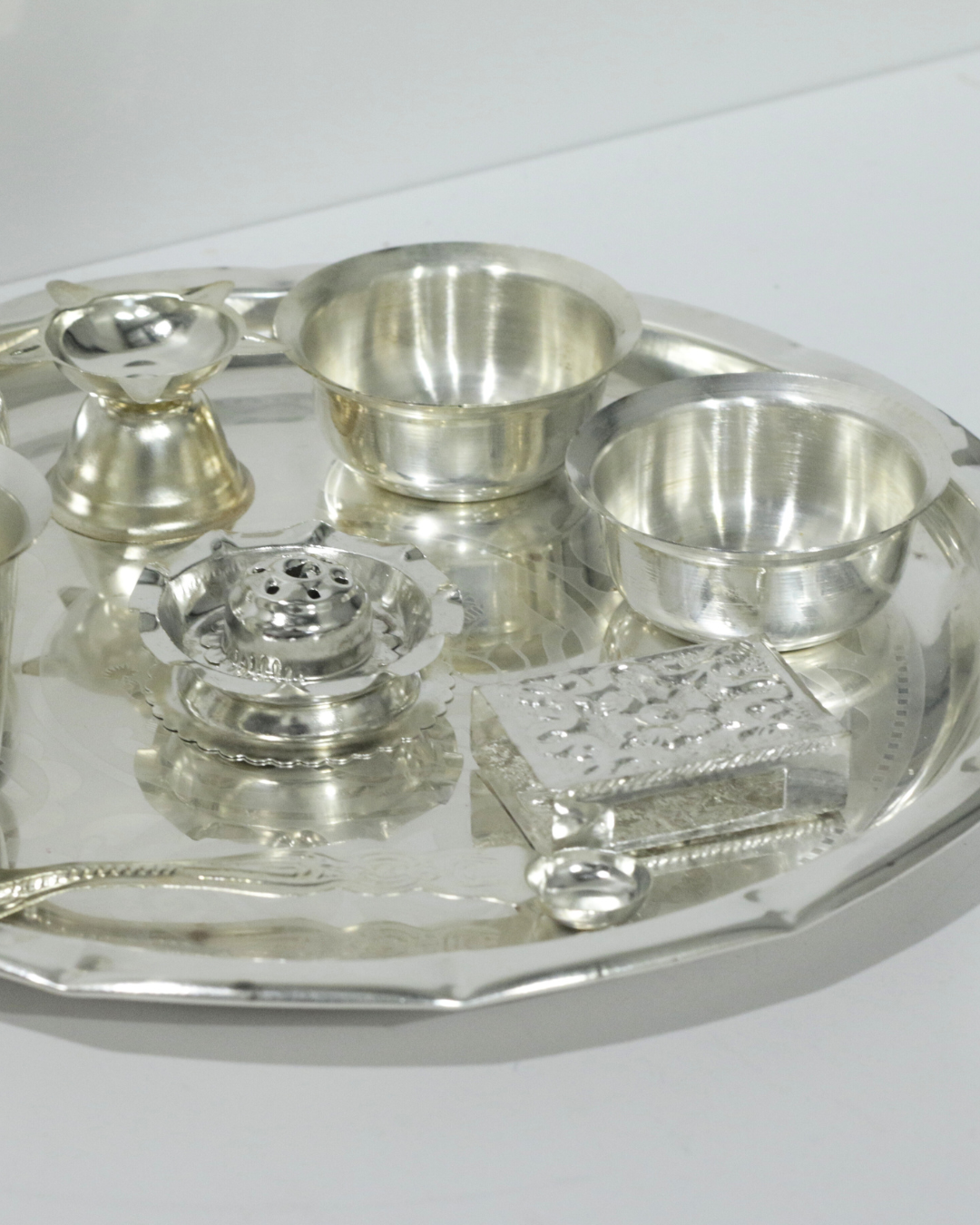 9 Piece German Silver Thali Set