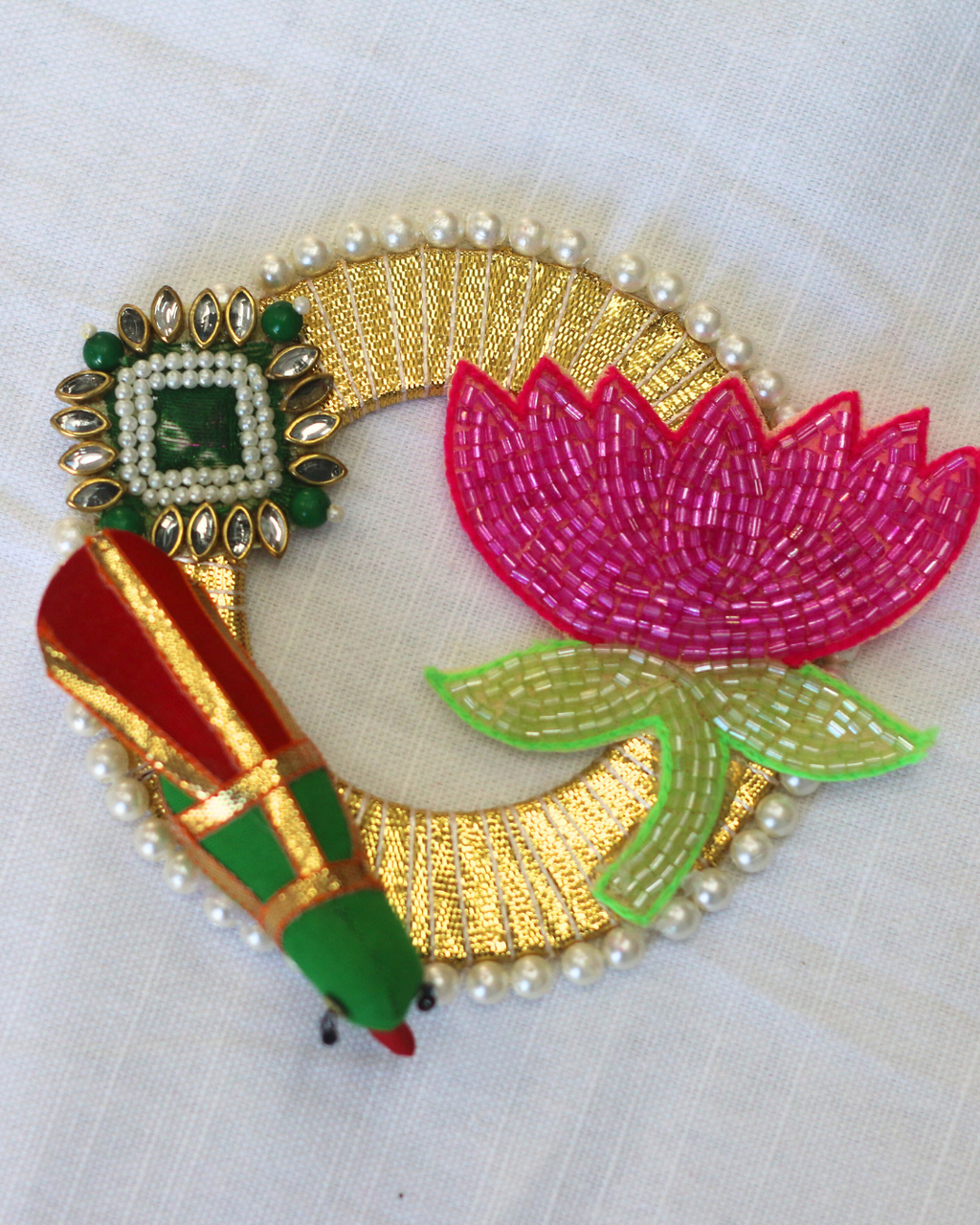 Pink/Green 10 Piece Bird Rangoli Set