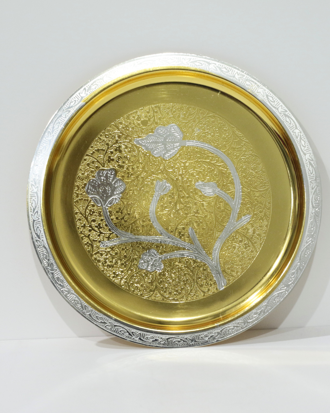 8 Piece Premium Gold/Silver Dual Tone Thali Set