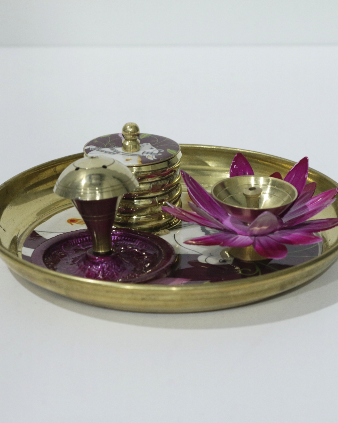 Small Purple Cow 4 Piece Thali Set