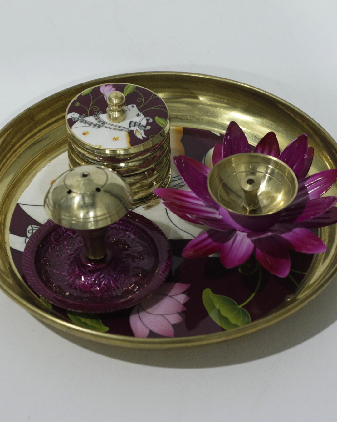 Small Purple Cow 4 Piece Thali Set
