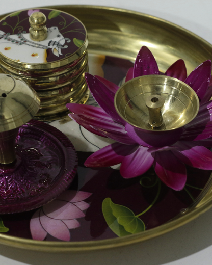 Small Purple Cow 4 Piece Thali Set
