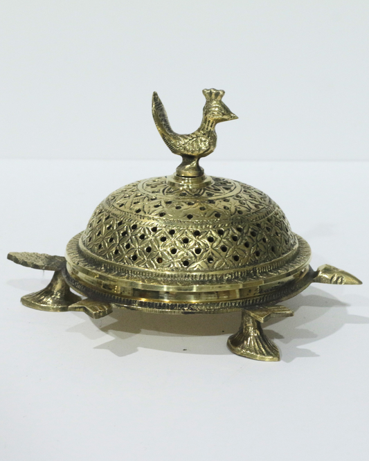 Vastu Turtle with Peacock Head Loban Burner