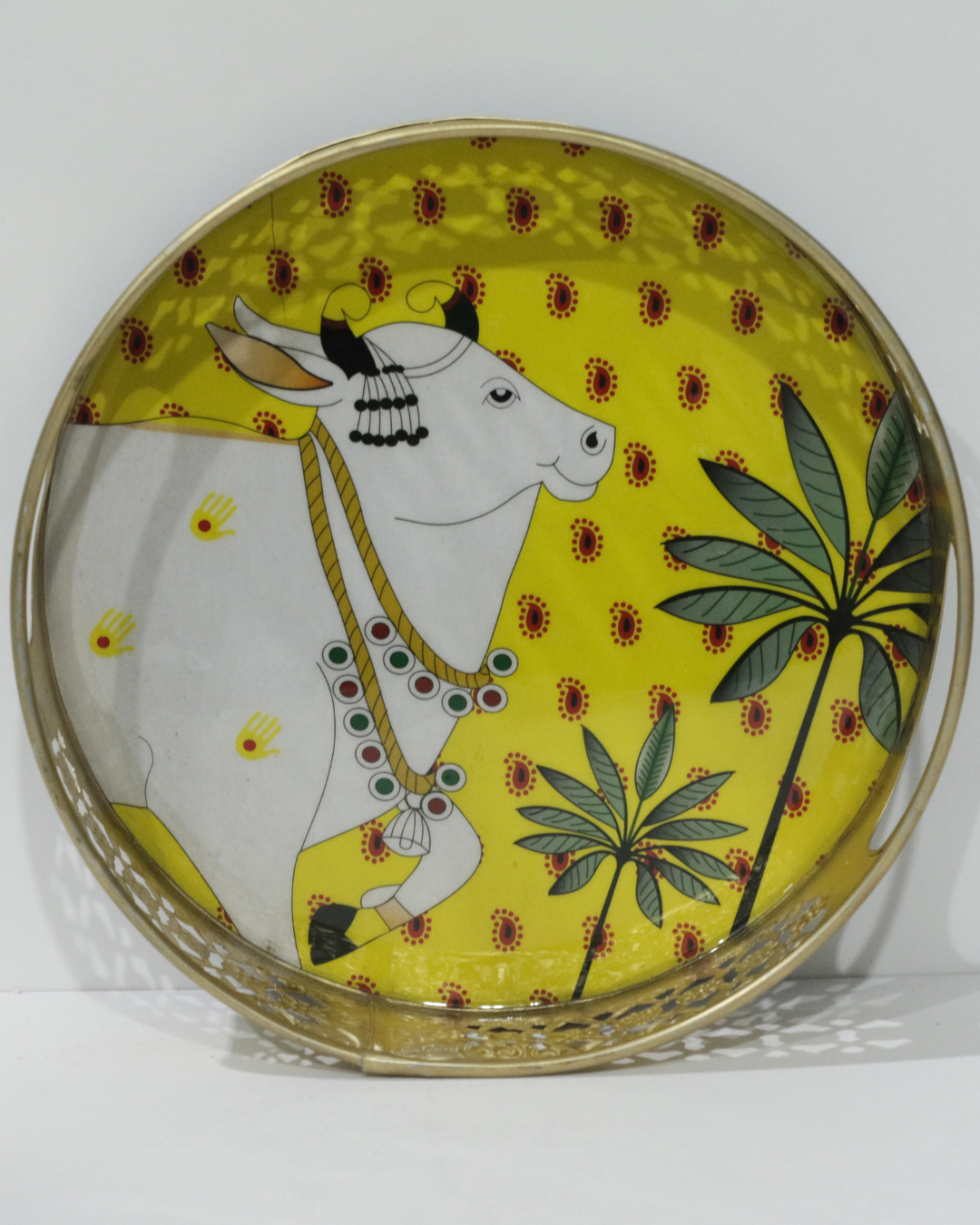 Yellow Cow Tray Set