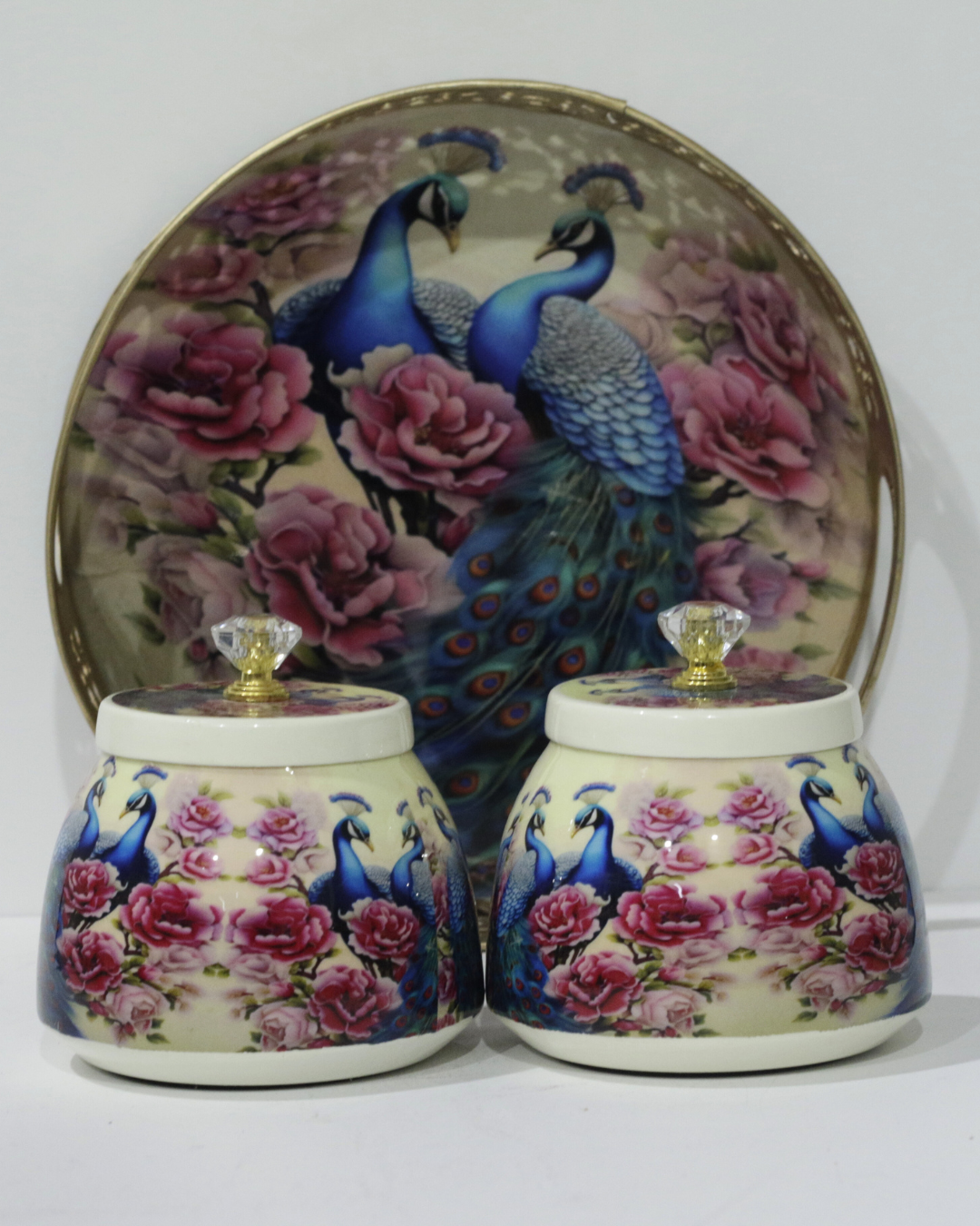 Peacock Tray Set