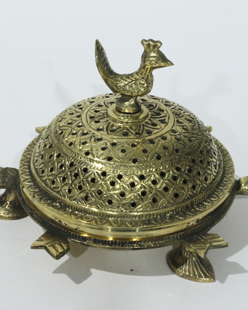 Vastu Turtle with Peacock Head Loban Burner
