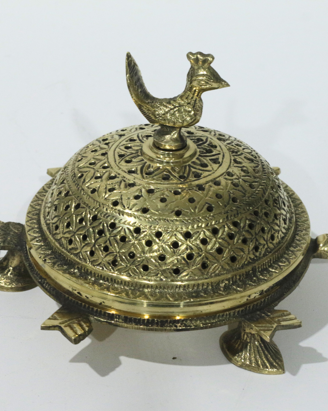 Vastu Turtle with Peacock Head Loban Burner