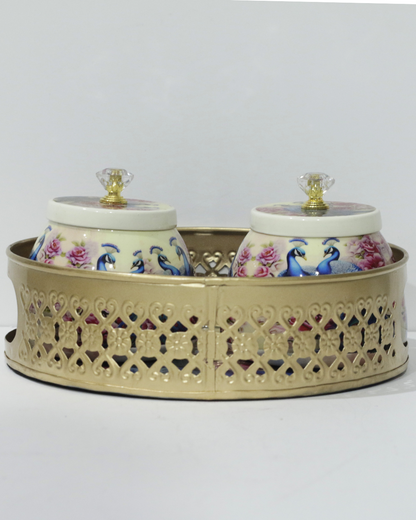 Peacock Tray Set
