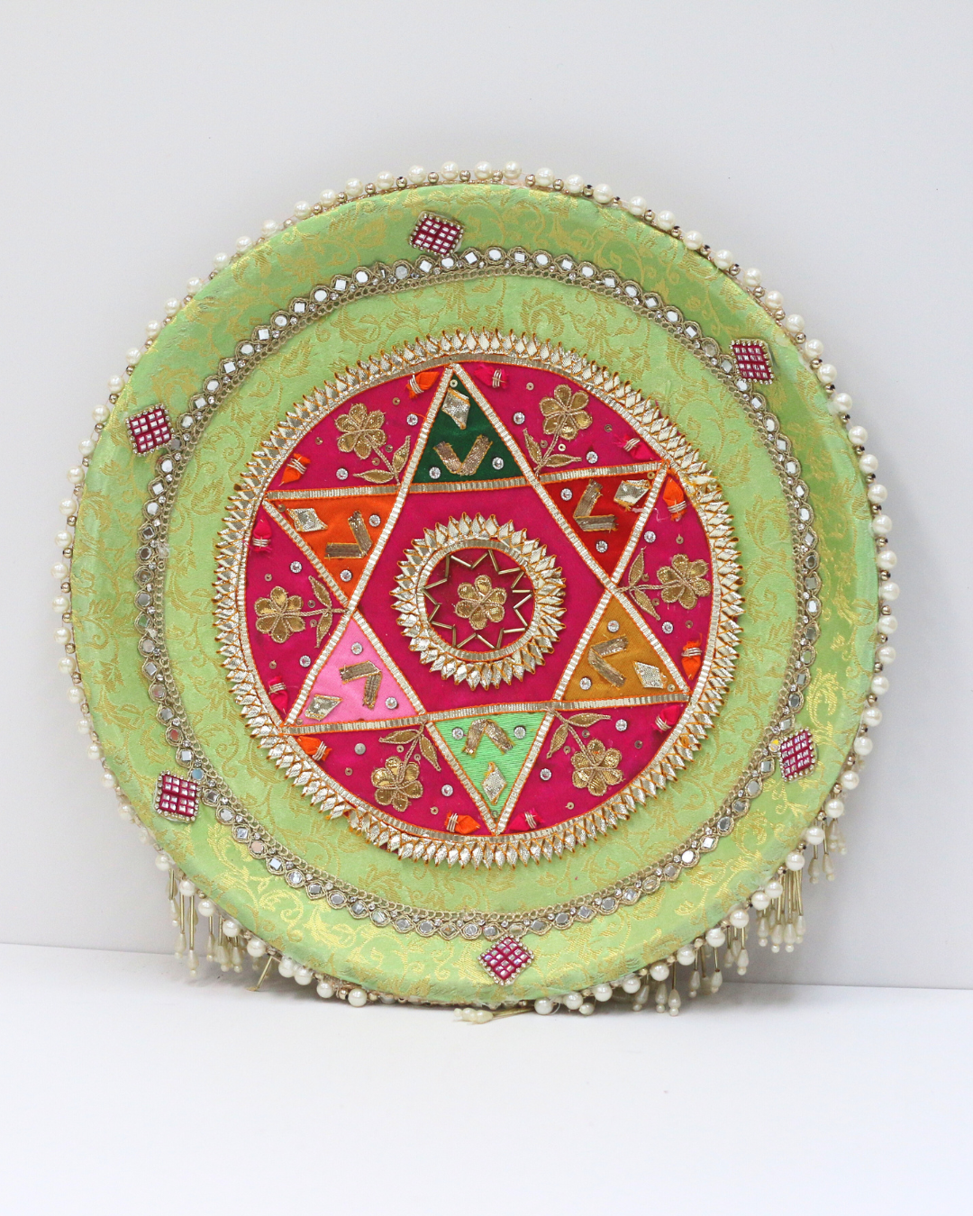Lime Green Karvachauth Thali Set