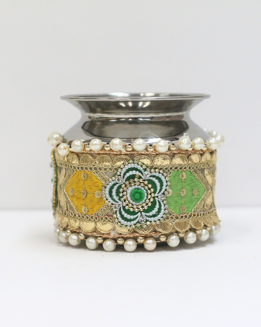 Lime Green Karvachauth Thali Set