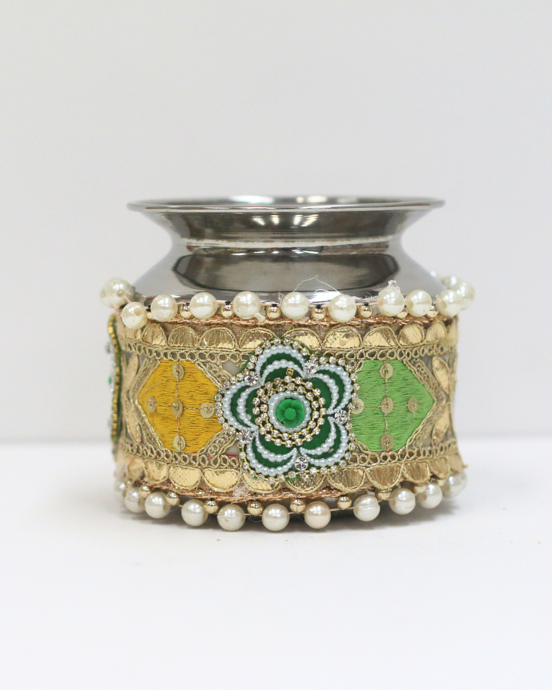 Lime Green Karvachauth Thali Set