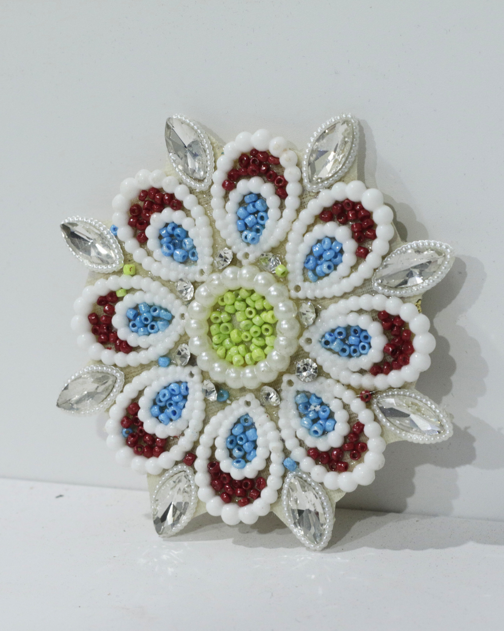 Pastel Blue/Orange Floral 9 Piece Rangoli Set