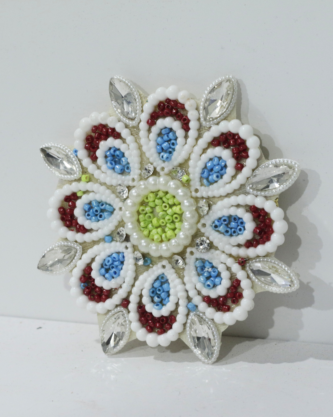 Pastel Blue/Orange Floral 9 Piece Rangoli Set