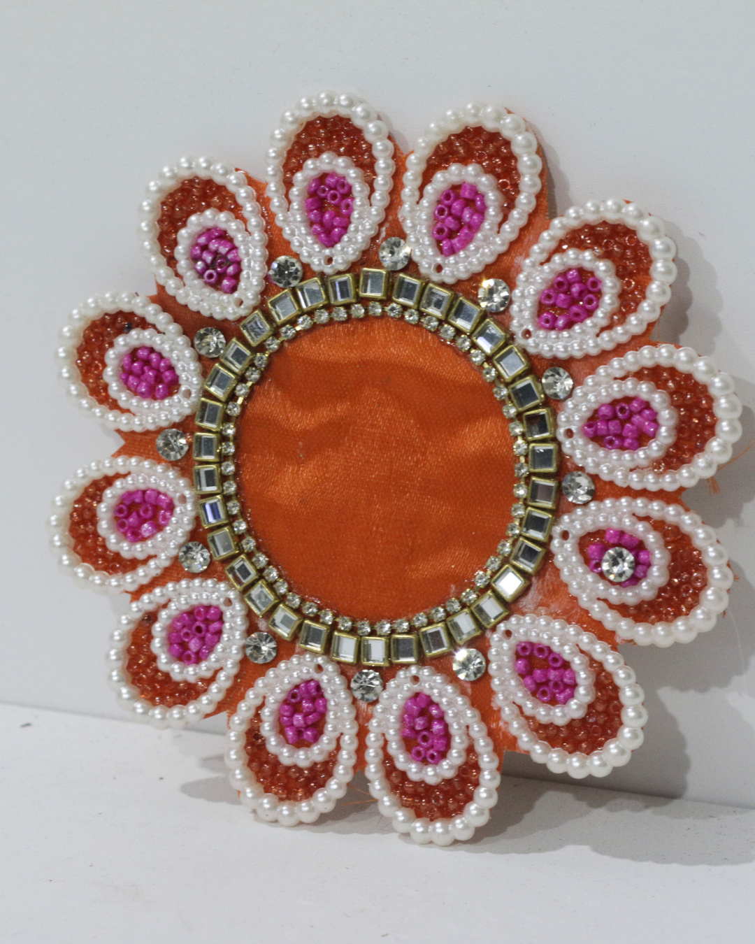 Pastel Blue/Orange Floral 9 Piece Rangoli Set