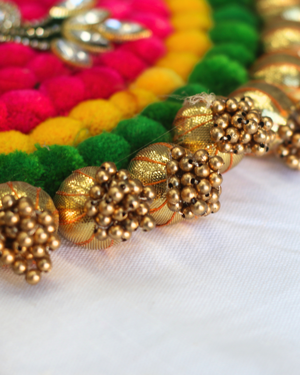 Pink/Green/Yellow Geometric Rangoli Set