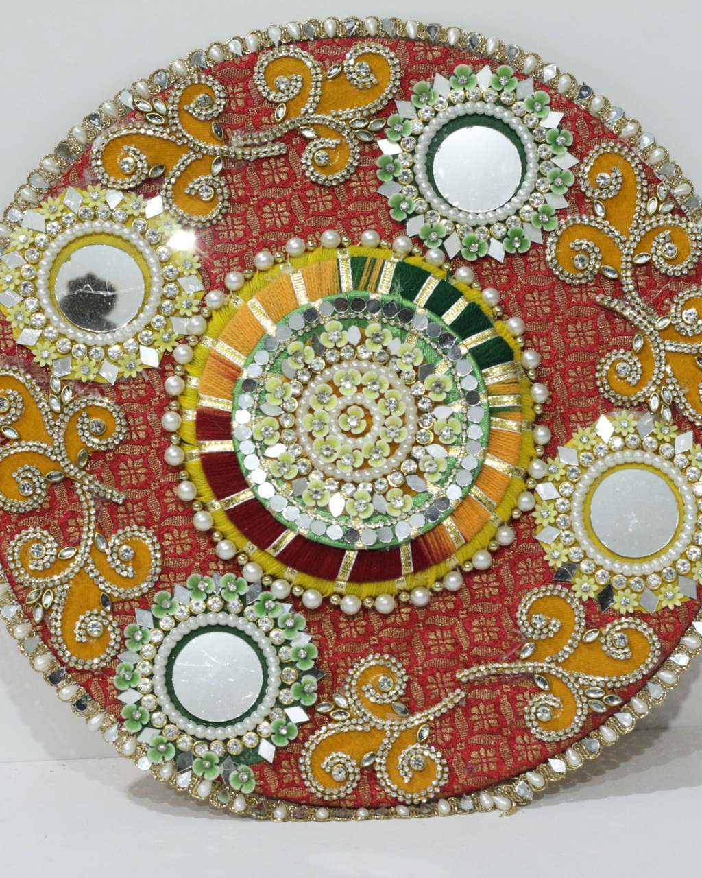 Red/Green/Yellow 9 Piece Rangoli Set