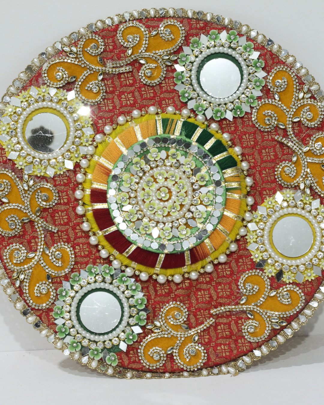 Red/Green/Yellow 9 Piece Rangoli Set