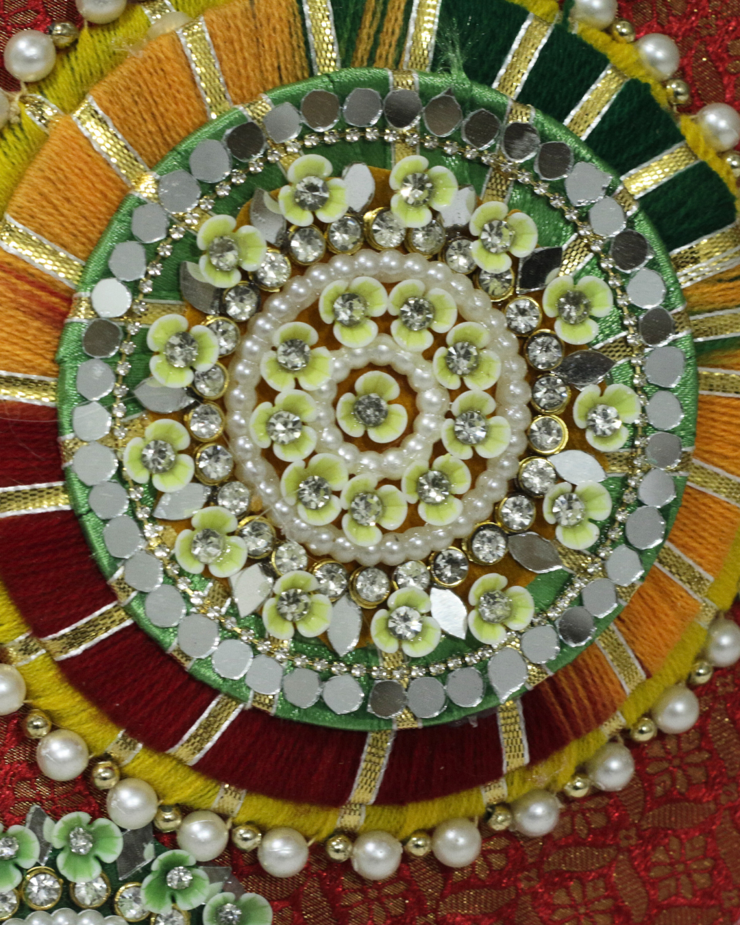 Red/Green/Yellow 9 Piece Rangoli Set