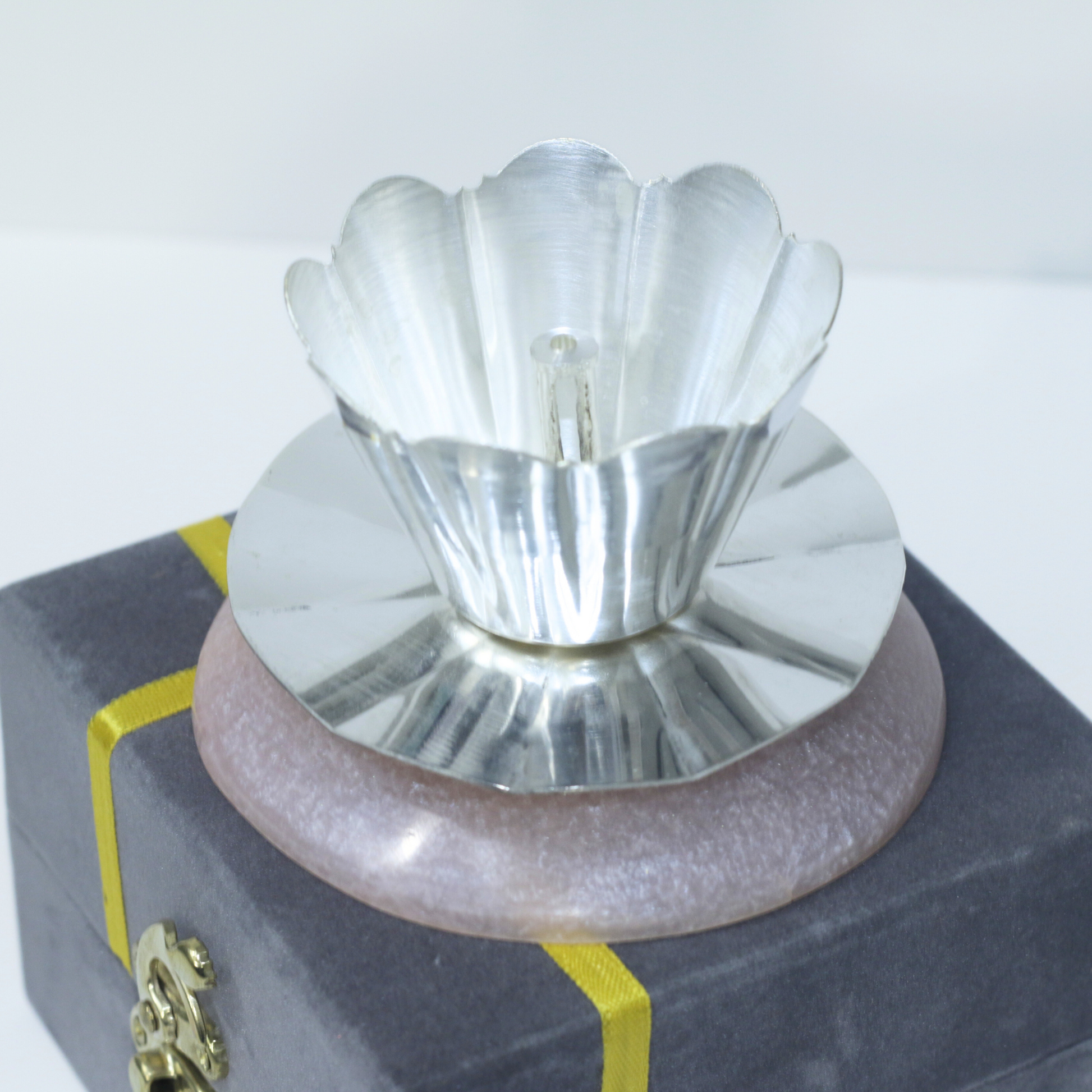 Silver Lotus Diya