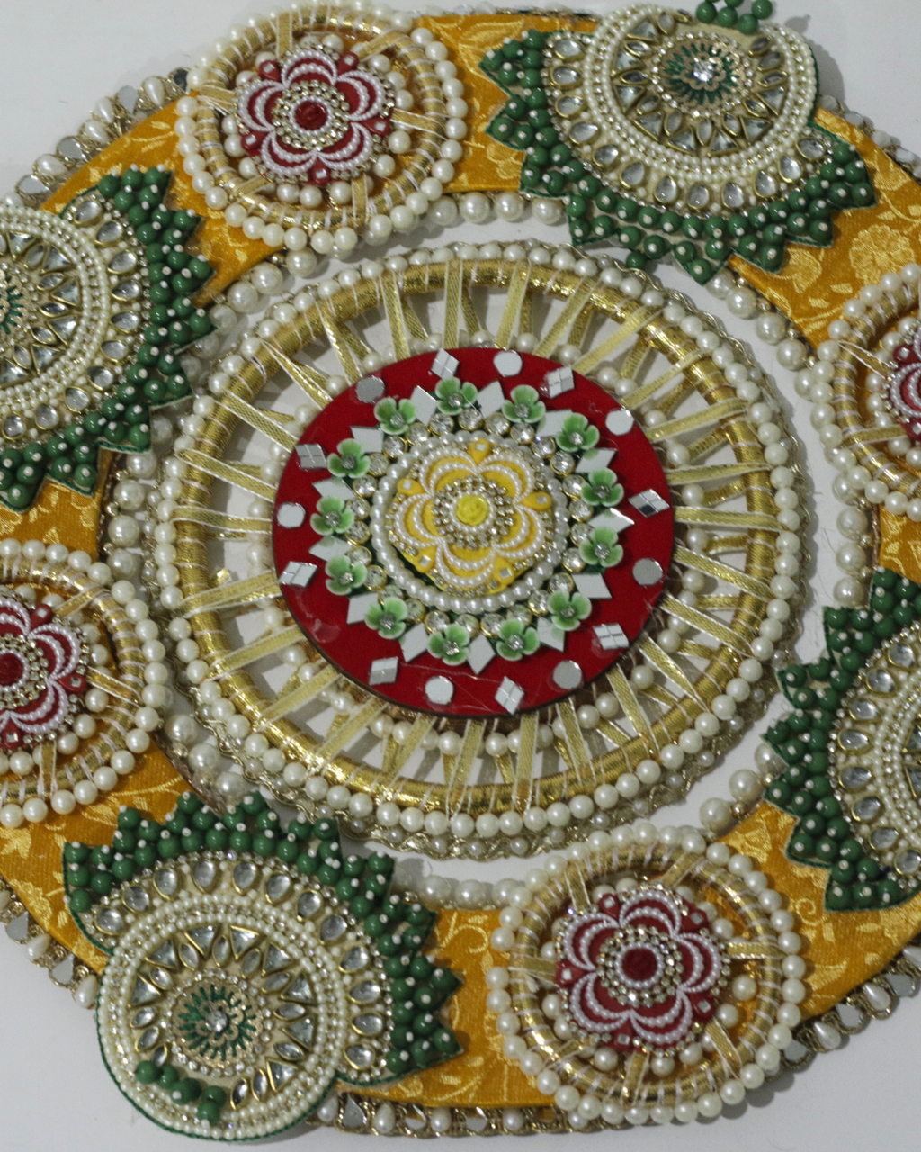Red/Yellow/Green Bird 10 Piece Rangoli Set