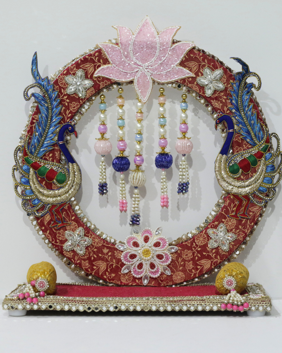 Red Peacock Singhasan