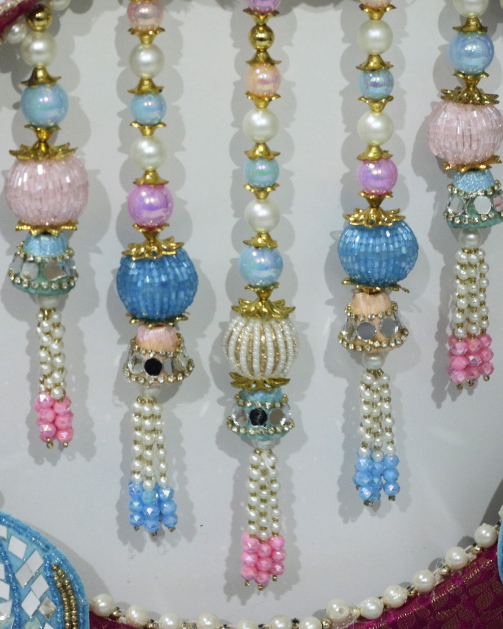 Baby Blue/Magenta Floral Singhasan
