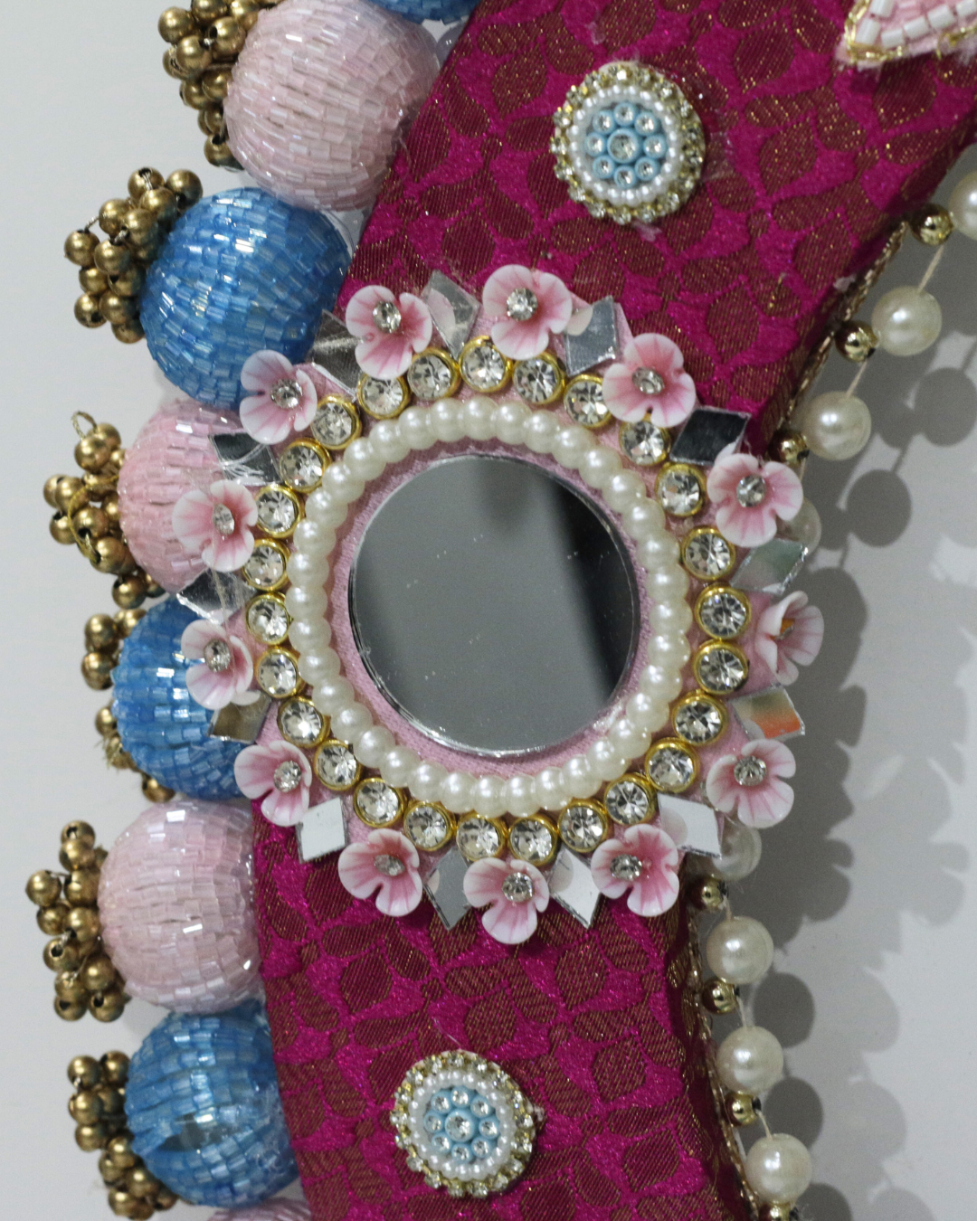 Baby Blue/Magenta Floral Singhasan