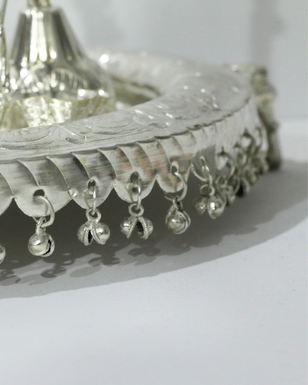 Premium 8 Piece Elephant German Silver Thali Set
