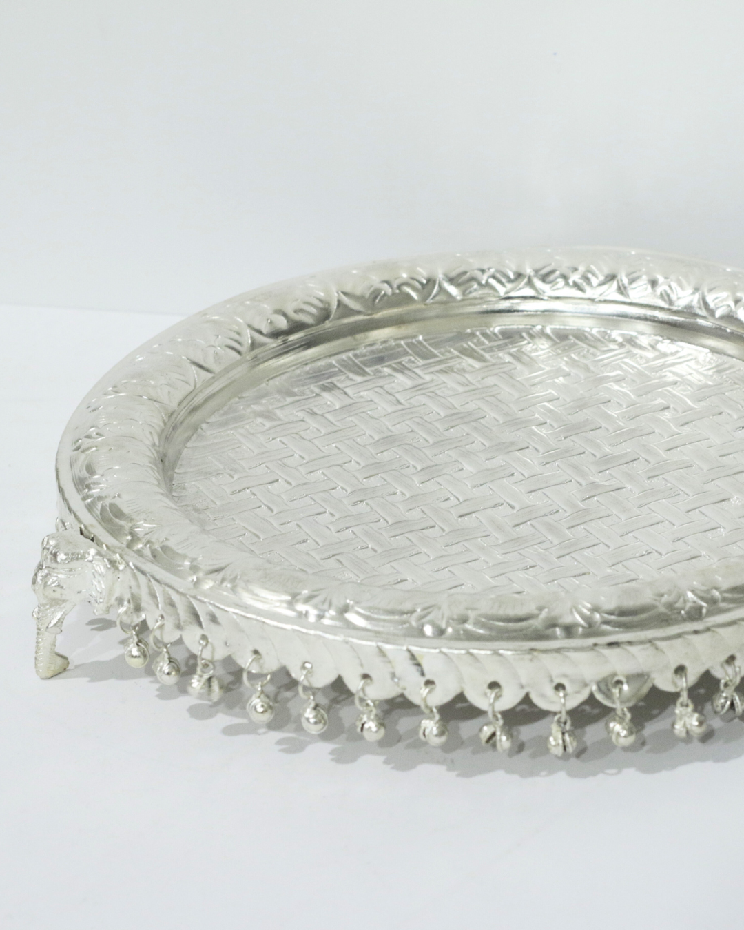 Premium 8 Piece Elephant German Silver Thali Set