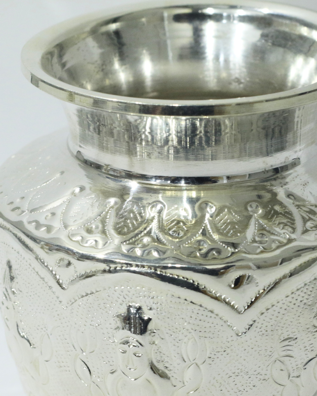 Large German Silver Ashtlakshmi Kalaash