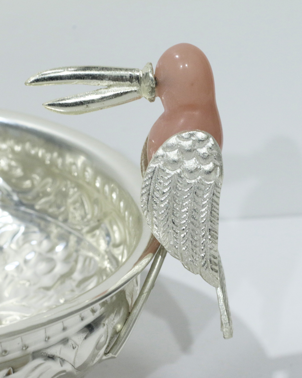 Silver and Pink Bird Urli