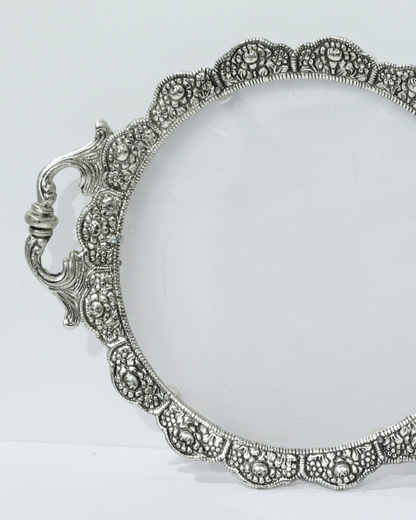 4 Piece Silver Bowl Set With Tray