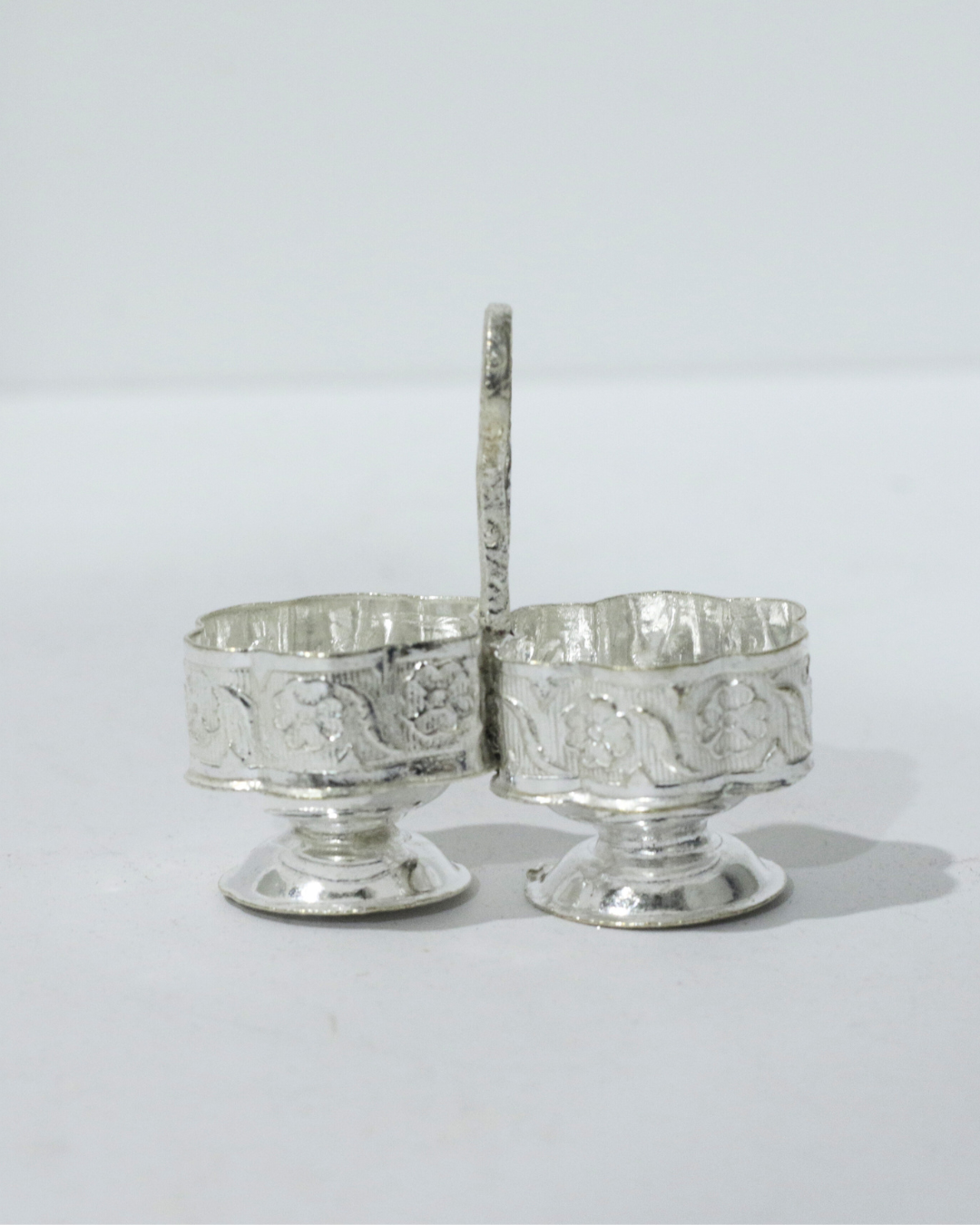 8 Piece Premium Silver Elephant Ghungroo Thali Set