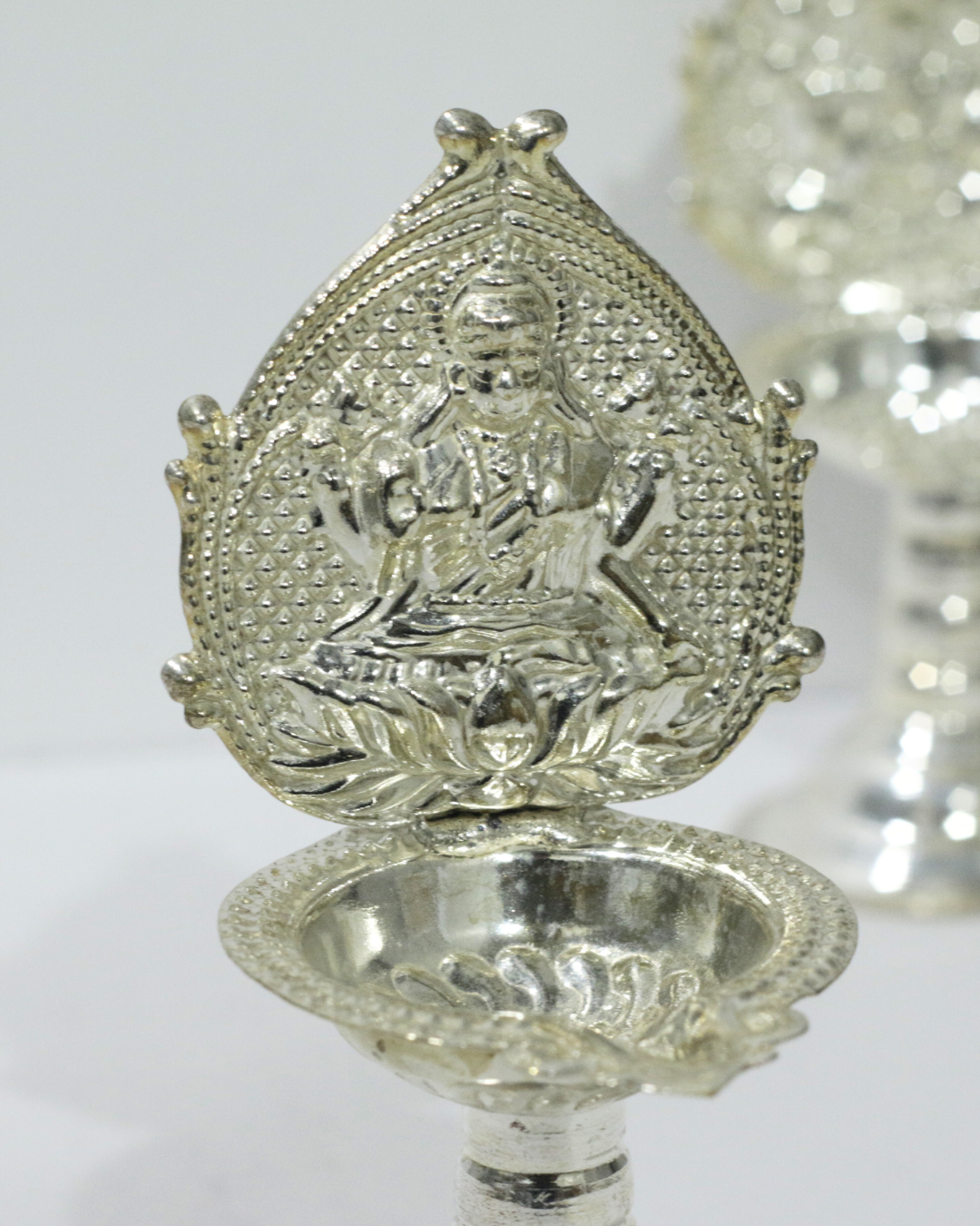 10 Piece Laxmiji & Ganeshji Silver Thali Set